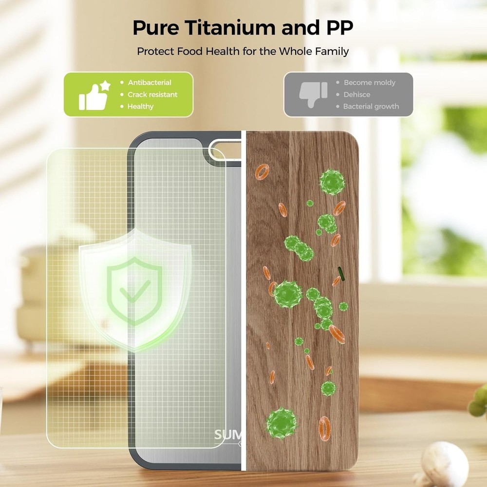 Versatile Double-Sided Titanium Cutting Board, Easy to Clean - Perfect Gift Set
