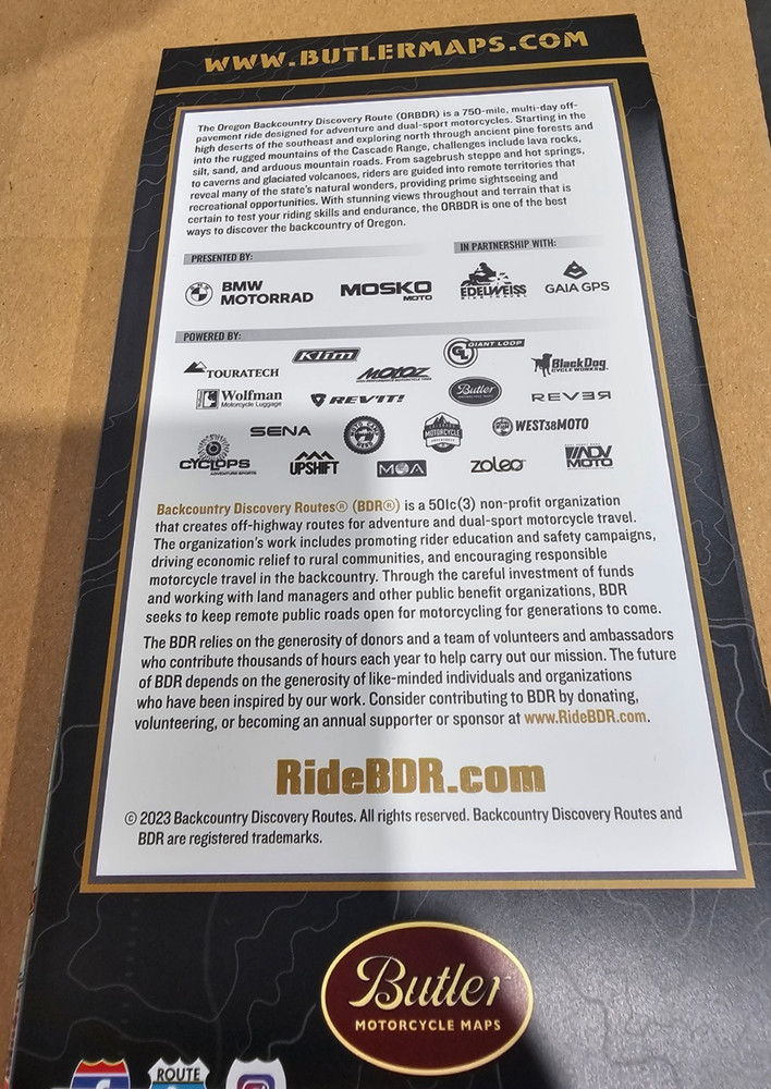 Butler Maps Oregan BDR First Edition