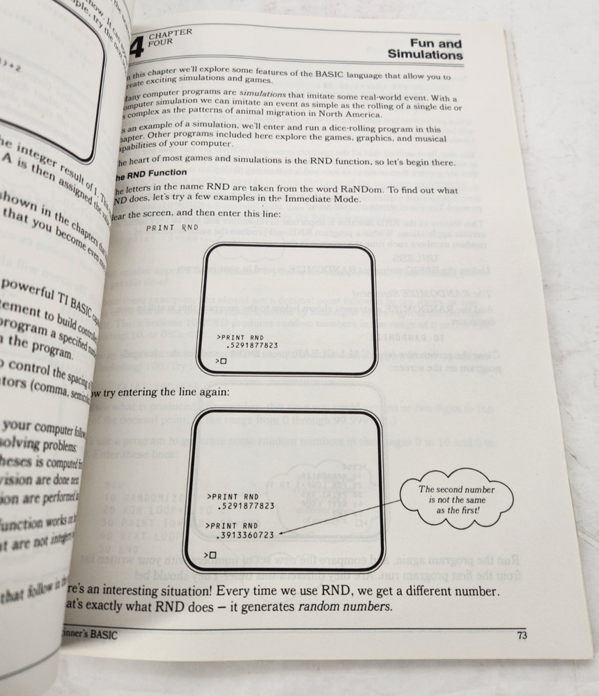 Vintage Texas Instruments TI-99/4A Computer Beginners Basic 1981 paperback Book