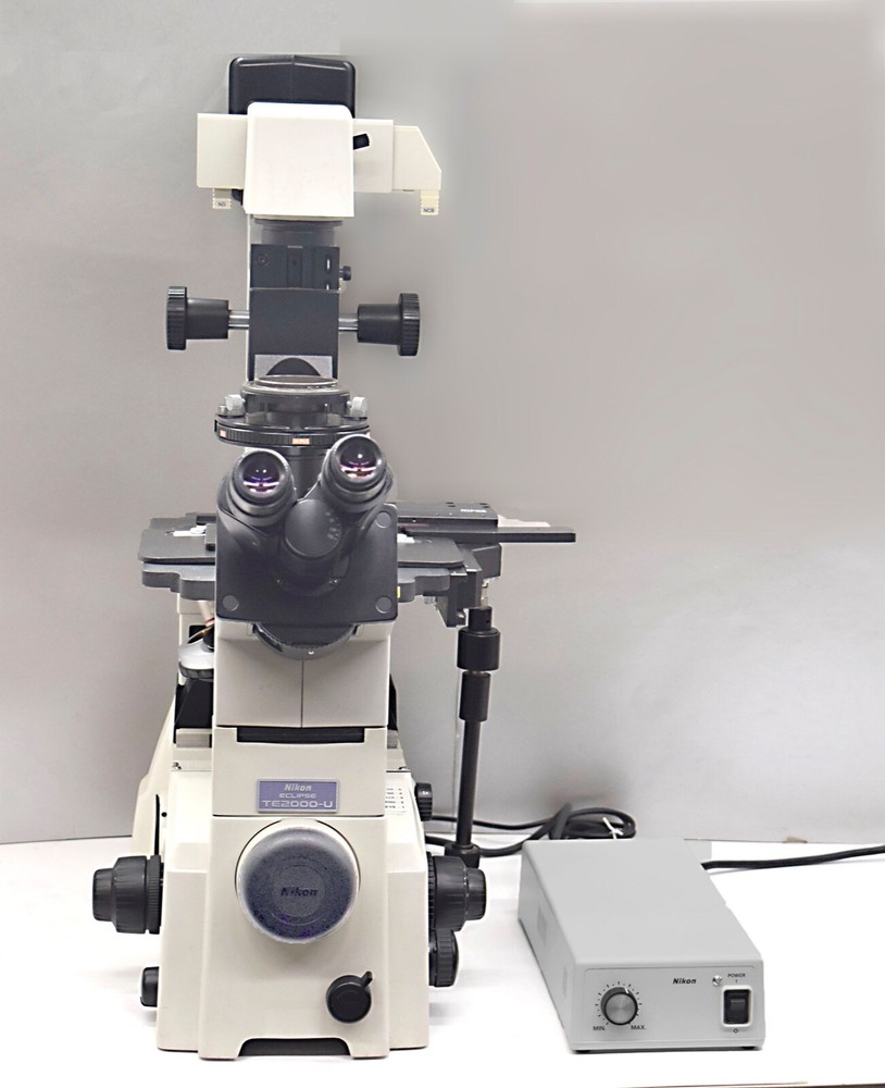 Nikon Eclipse TE2000-U Inverted Phase Contrast Microscope, 3 Objectives
