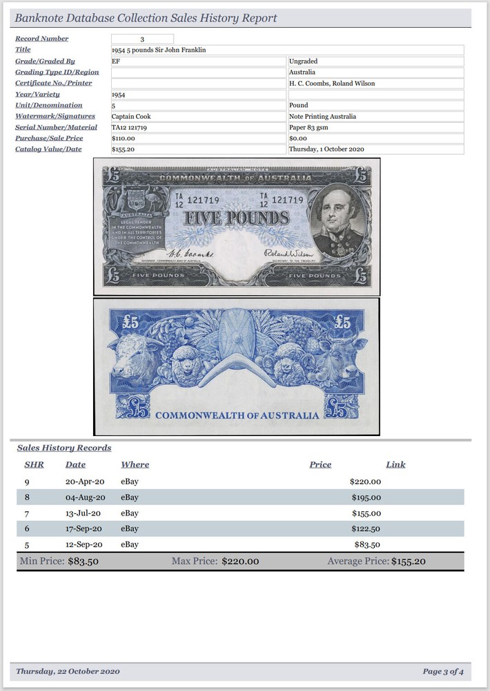 Banknote Collector Database Professional Software for Windows