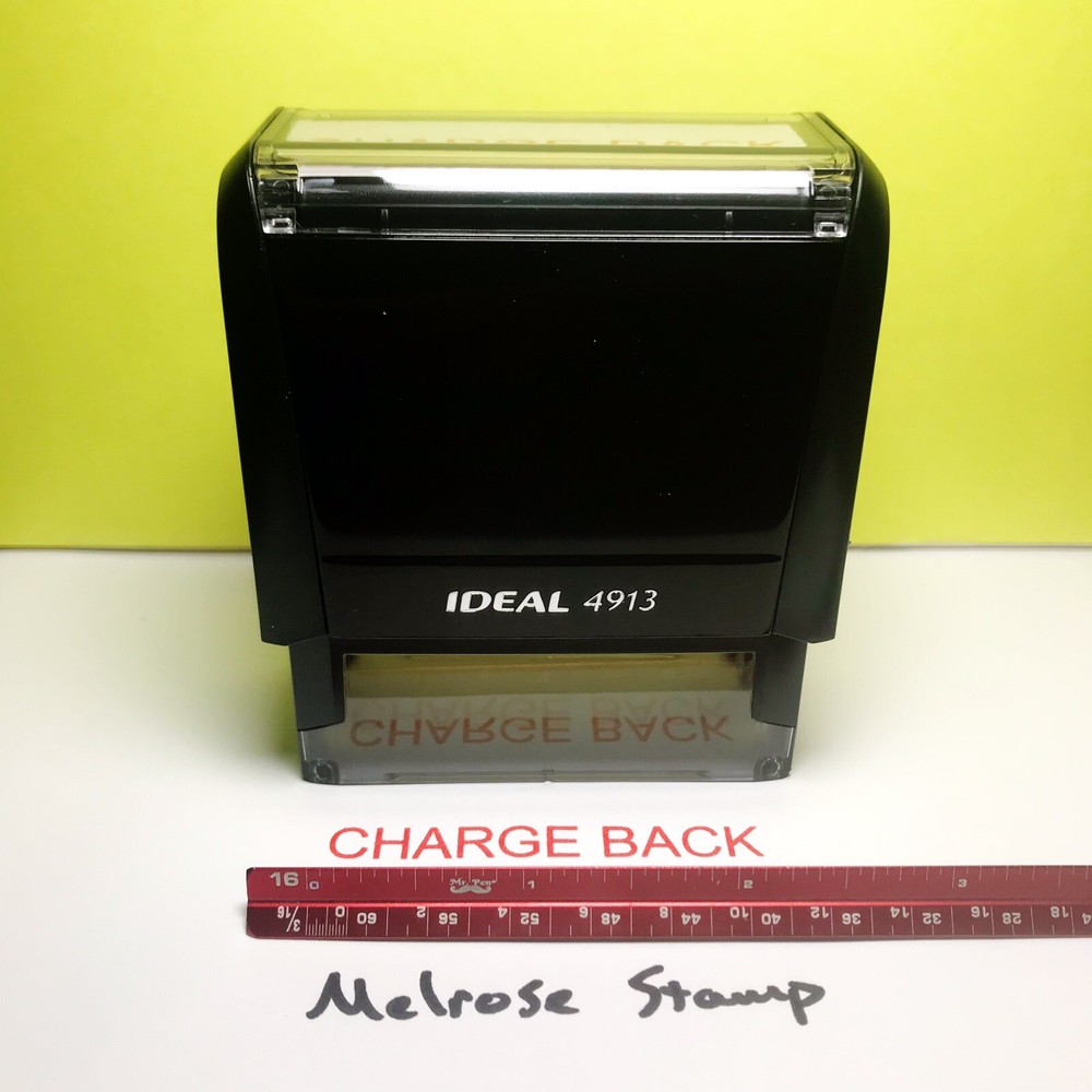 Charge Back Rubber Stamp Red Ink Self Inking Ideal 4913