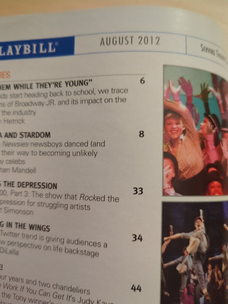 Evita Signed Playbill August 2012 Michael Cerversis