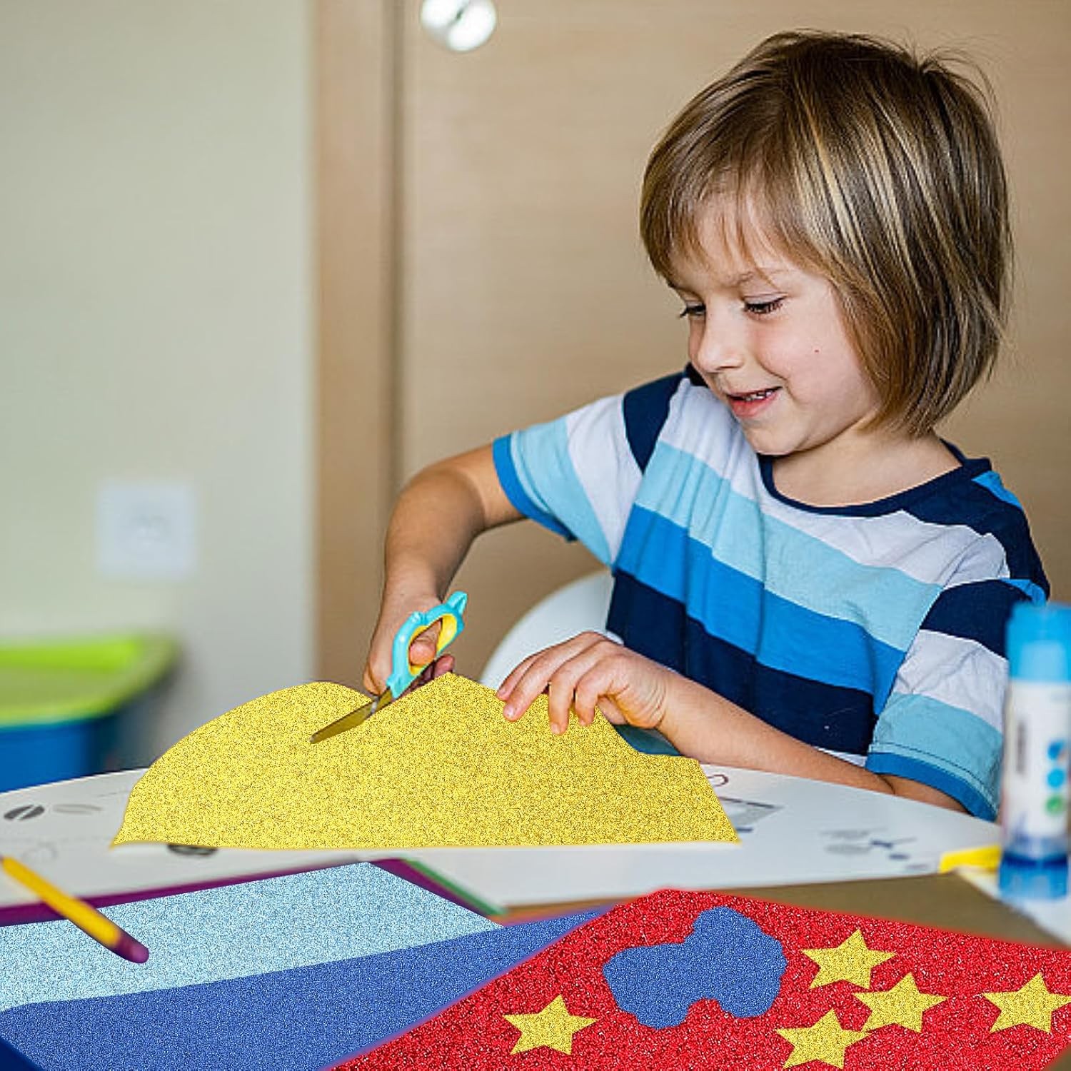 30 Pack Glitter Cardstock Paper Sheets, 30 Colors 6×8inch Shimmering Paper 250g