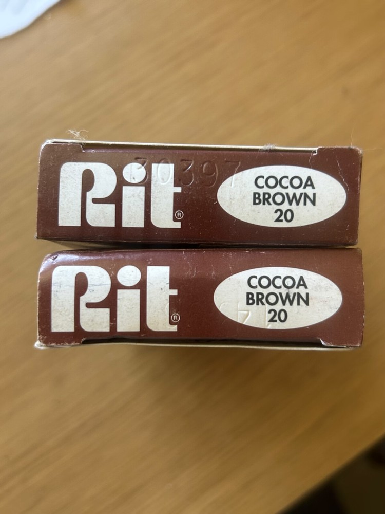 Vintage RIT Dye, Cocoa Brown #20, 2 Boxes, Unopened, Old Formula