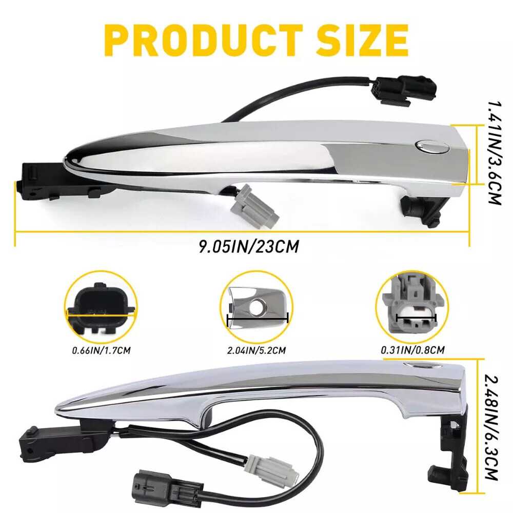 2X Front LH&RH Outside Door Handle Chrome For 2013-2018 Nissan Sentra S SL SR SV
