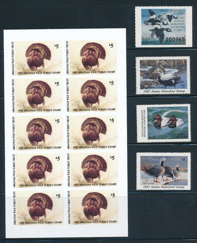 US "STATE DUCKS & TURKEYS" ALL MNH - PRISTINE; INCL SHEETLETS; $140 FACE