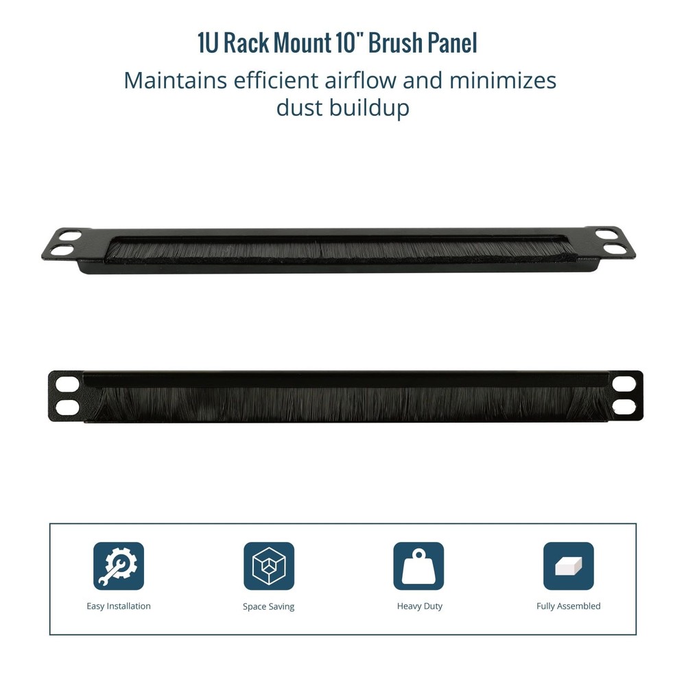 2 Pack 0.5U Cable Management Brush Panel for 10 Server Rack, Rack Mount Cable...