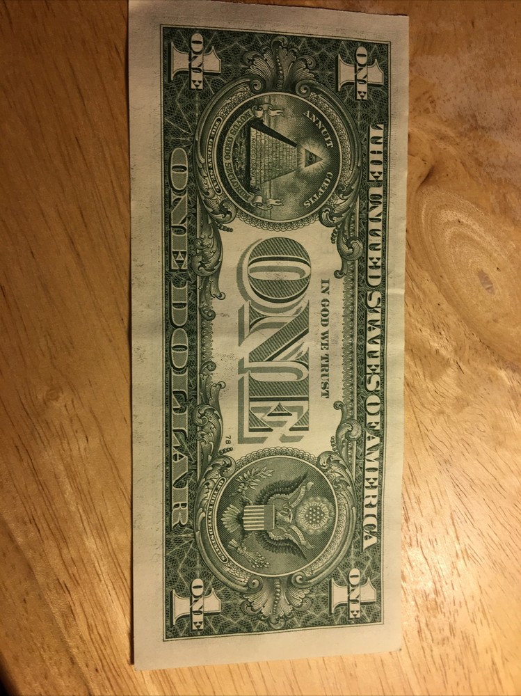 Fancy 2021 $ Bill Error w/Offset Print Obv.&Rev.4,5’s & 3,8’s Trinary Note