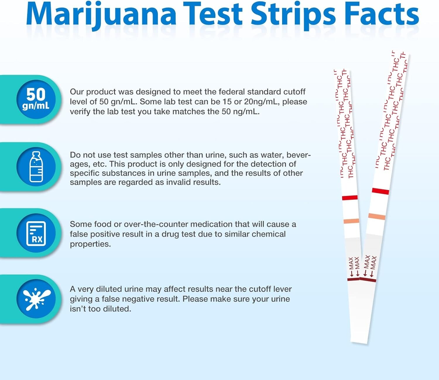 Areta Marijuana Test Strips: THC Drug Urine at Home Testing Kits for OTC Use