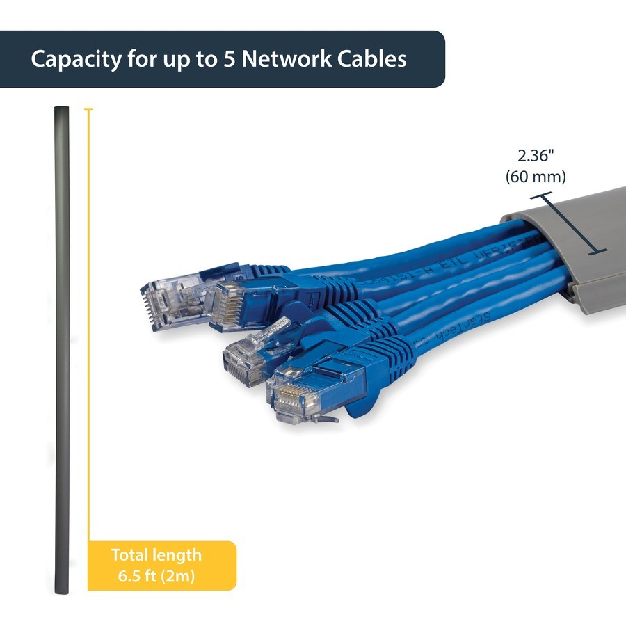 StarTech.com 6 ft 2in Wide Grey Floor Cable Duct with Guard - Cable raceway -