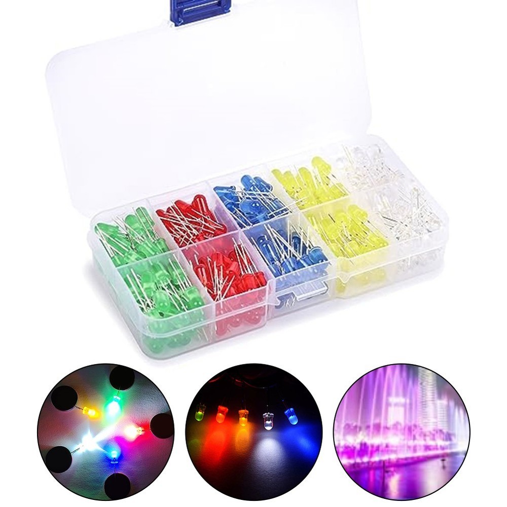 300 Pcs LED Diode Set with 5 Different Colors Suitable for Various DIY Projects