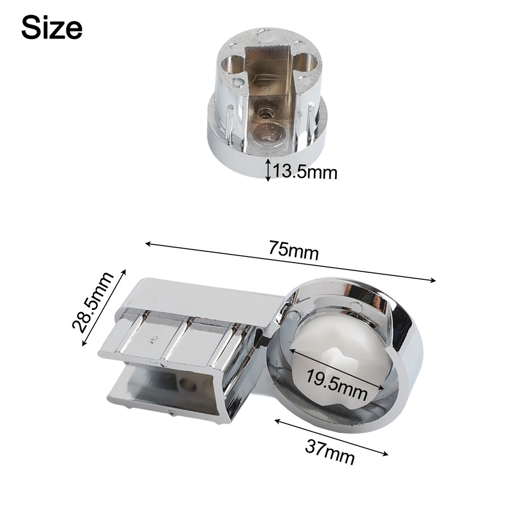 1 Set Bath Hinge Brackets Shower Screen Hinges ABS Chrome Plating Shower Holder