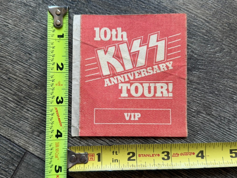 KISS Pass Satin Creatures Of The Night Tour 10th Anniversary VIP Vintage Aucoin