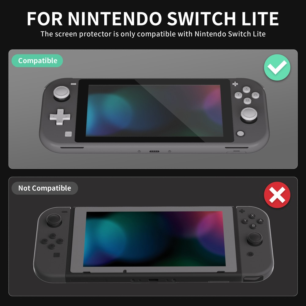 Color Border Tempered Glass Screen Protector for Nintendo Switch Lite - 2 Pack