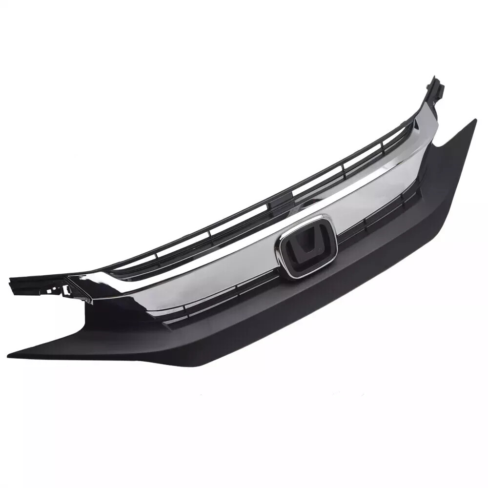 For 2016-2018 Honda Civic Sedan Front Bumper Upper Lower Grille W/ Fog Light