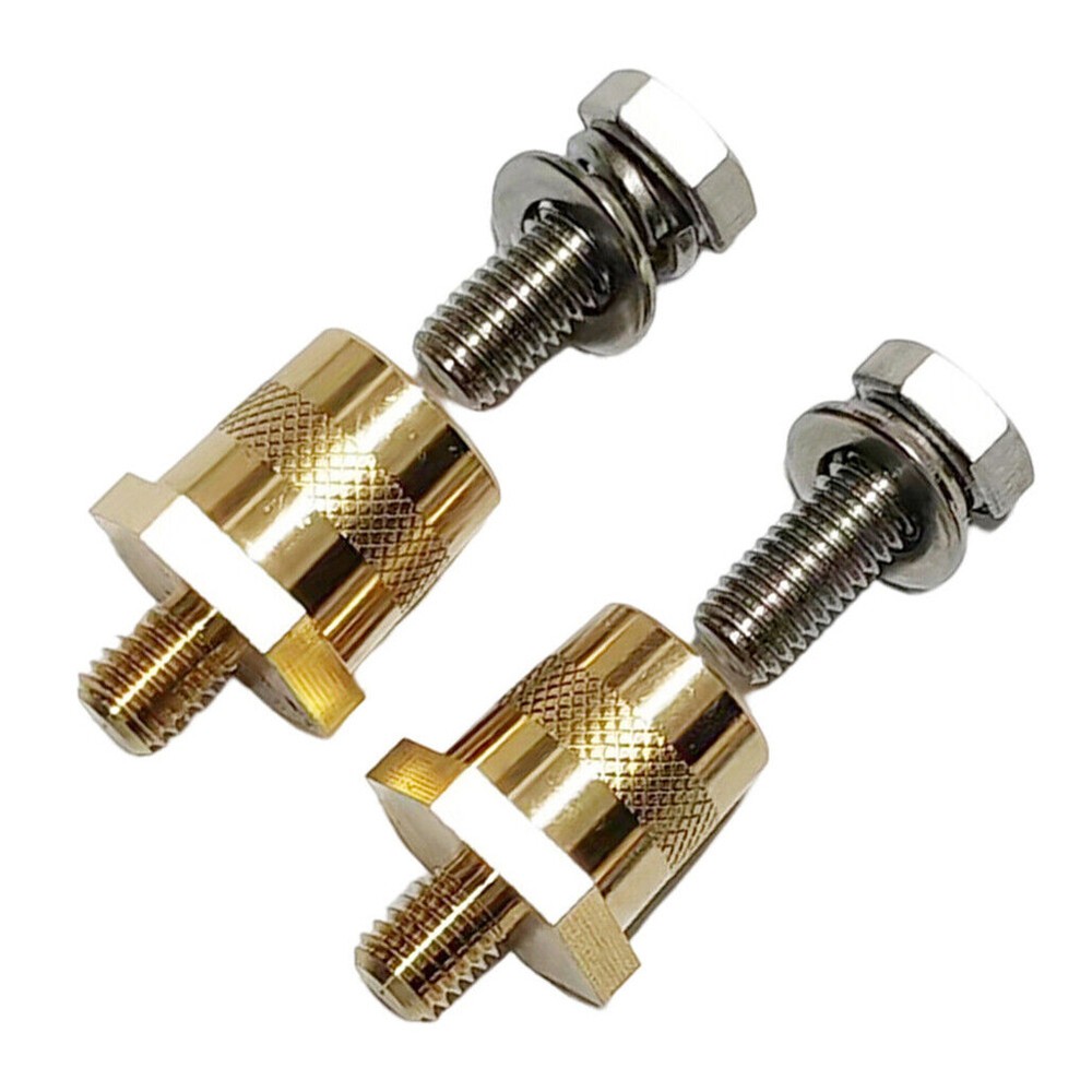 4PC Battery Pole Adapter Terminal Connector Brass M6 M8 Thread Positive Negative