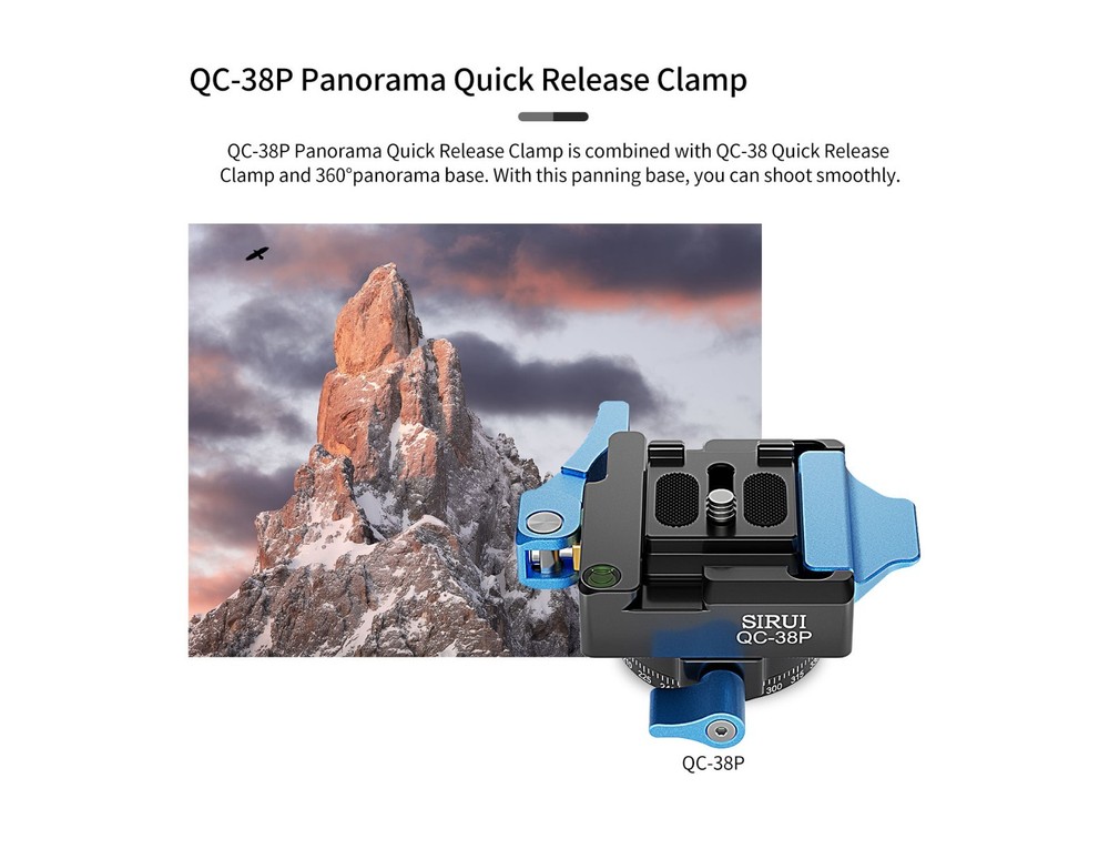 SIRUI 38mm Square Quick Release Plate with 360° Rotating Panoramic Head