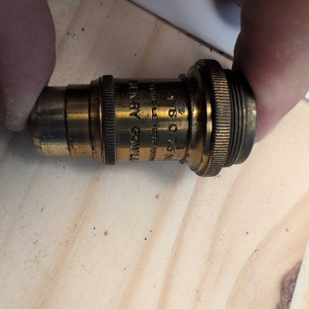 Antique Nachet Paris Large-Field Compound Microscope c1900 Mechanical Brass