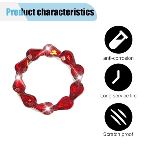 Bling Car Engine Start Stop Button Decoration Ring, Crystal Push to Start Red