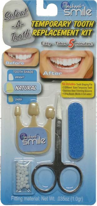 INSTANT SMILE SELECT A TOOTH REPLACEMENT KIT temporary missing tooth fix NATURAL