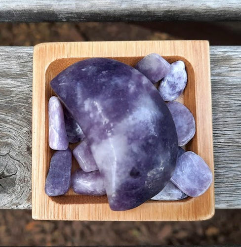 Lepidolite Moon Set, Stress Relief, Dream Recall, Higher Perspective
