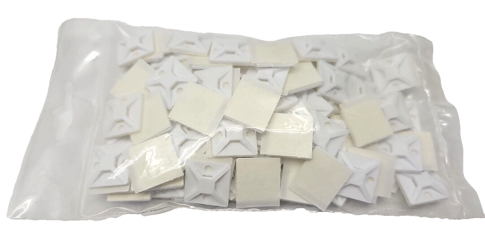 200 Each HellermannTyton 4-Way Adhesive Cable Tie Mount Rubber 3/4" MB3A10C2