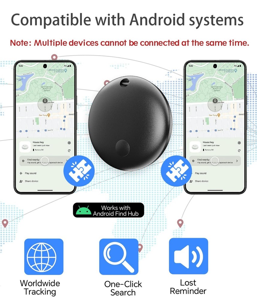 Air Tracker Tag IP67 Waterproof Bluetooth Tracker, Keychain Finder, Item Loca...