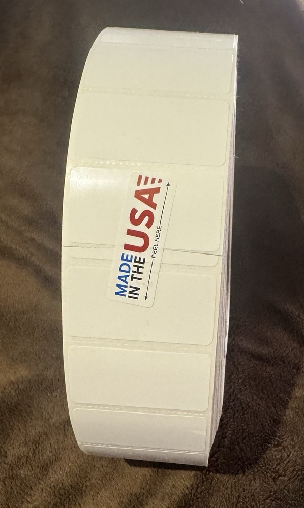 2" X 1" Gloss Thermal Transfer Weatherproof 2 Mil Polyester Industrial Label