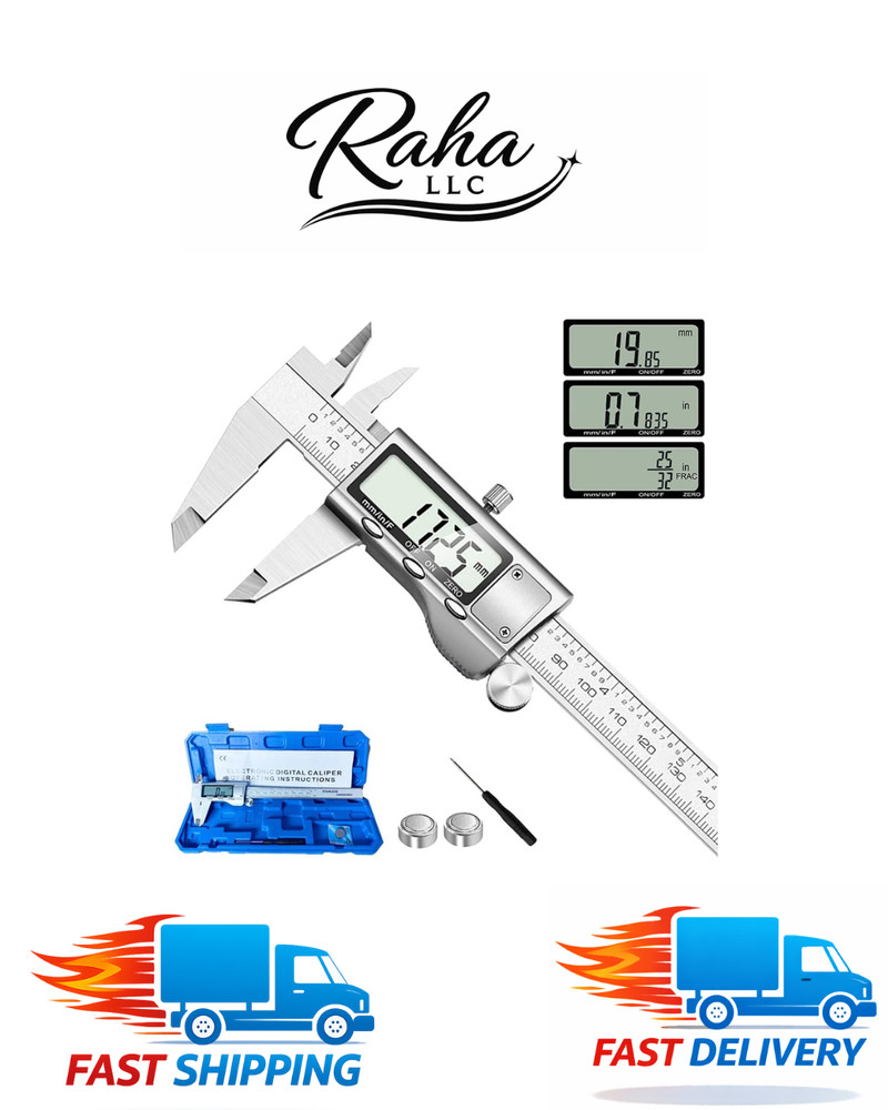 Digital Caliper, Caliper Measuring Tool with Stainless Steel, Electronic Microme