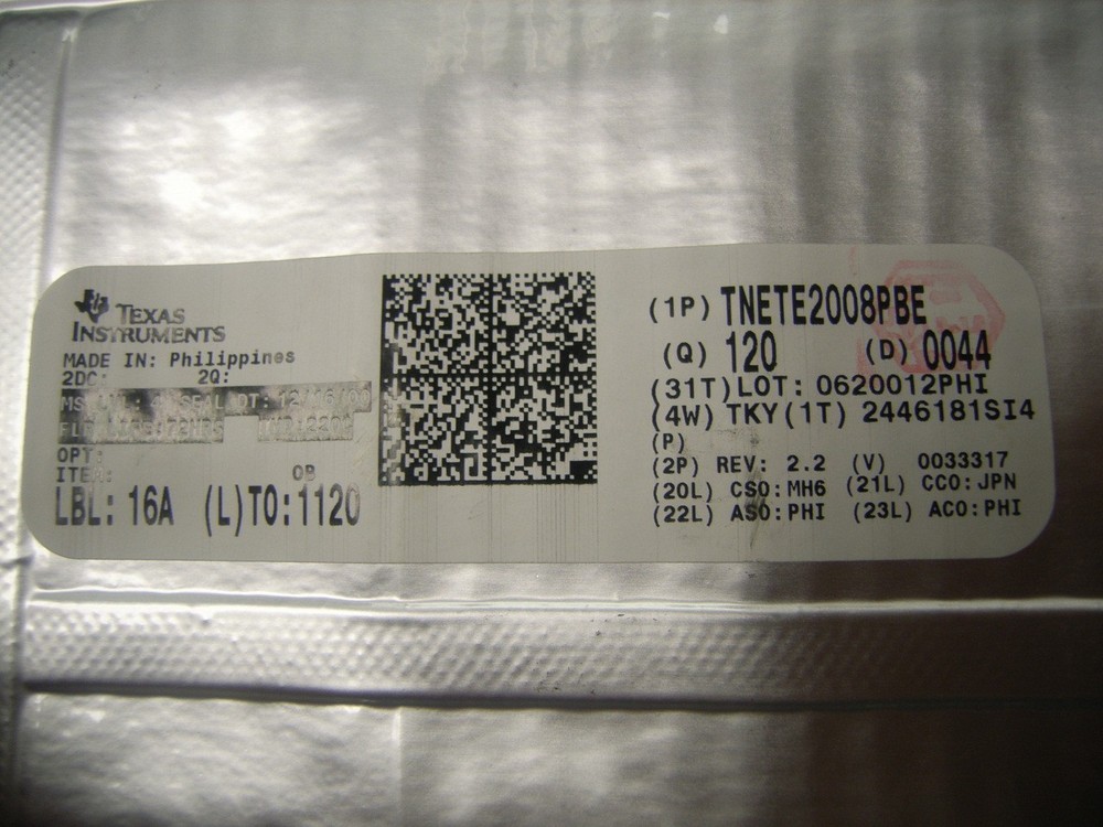 TNETE2008PBE - TEXAS INSTRUMENTS, DATACOM, ETHERNET TRANSCEIVER, PQFP120 (2 pcs