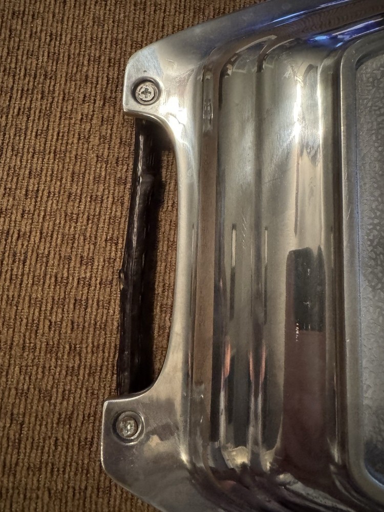 Vintage Lenox Silver Plated Serving Tray Black Tree Pattern Handles 17x11 Inches