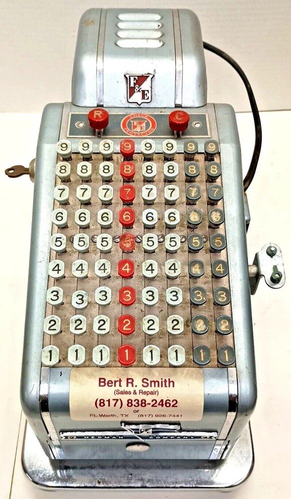 Vintage Hedman F&E 2300 Series Check Protector Machine w/ Keys – Tested Works