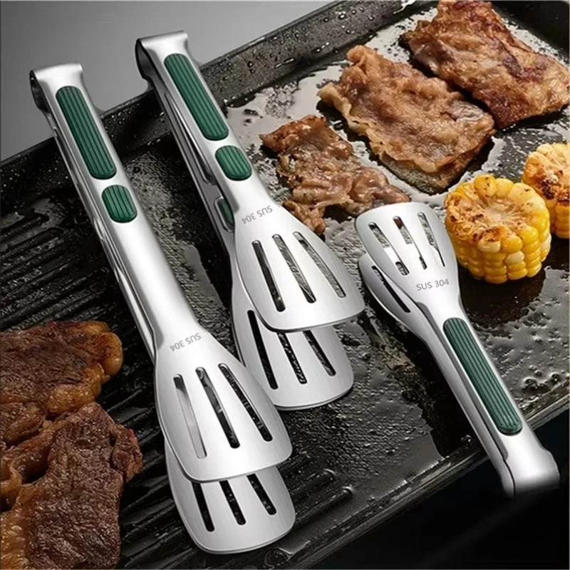 Tongs Steak Clamp Kitchen Stainless Steel Tool Food Clip Bread Meat BBQ