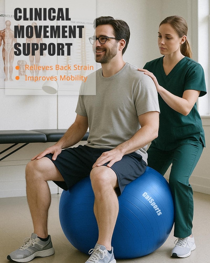 65cm Anti-Burst Stability Ball - Perfect for Core & Physical Therapy