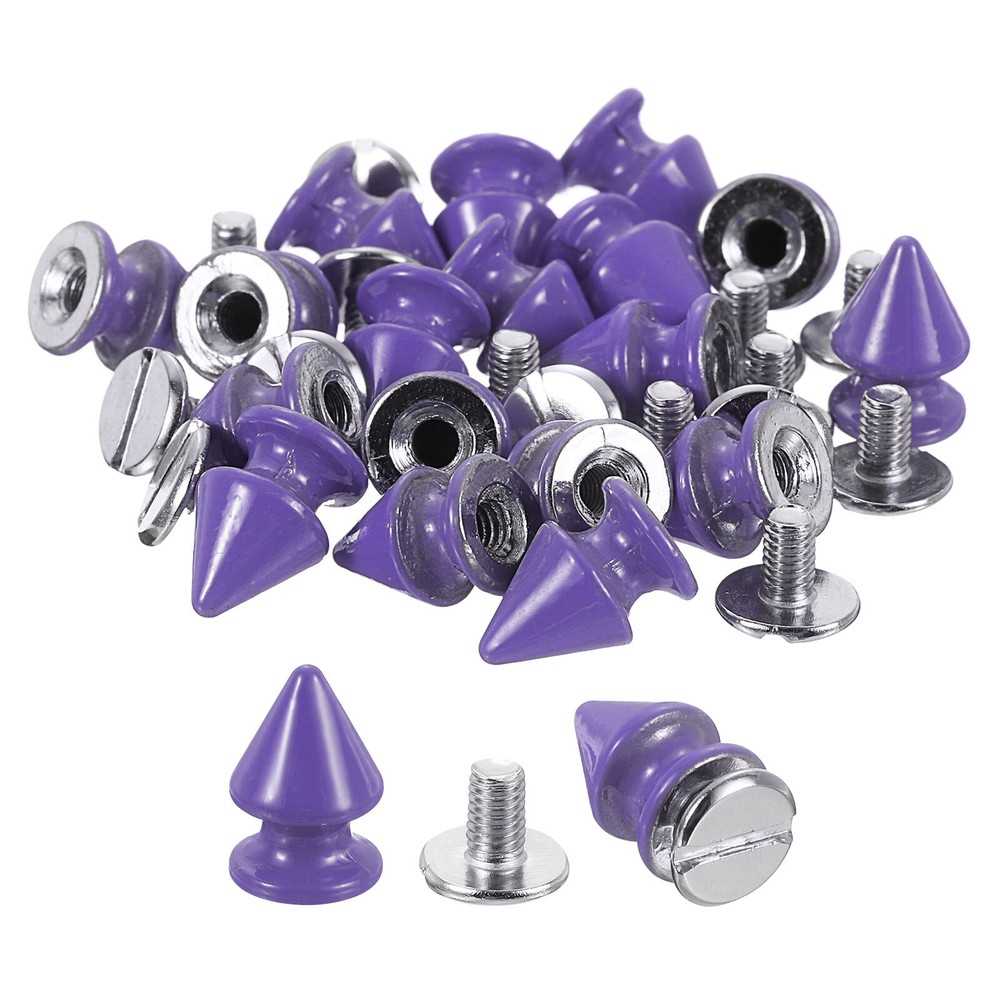 20Sets Cone Spike Stud Rivet, 8x12mm Tree Studs and Spikes  (Light Purple)