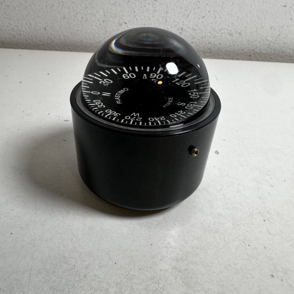 Vintage Plastimo Black Nautical Navigation Marine Spherical Boat Compass