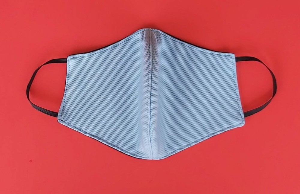 Reusable washable face mask (Pack of 3) black & azure.