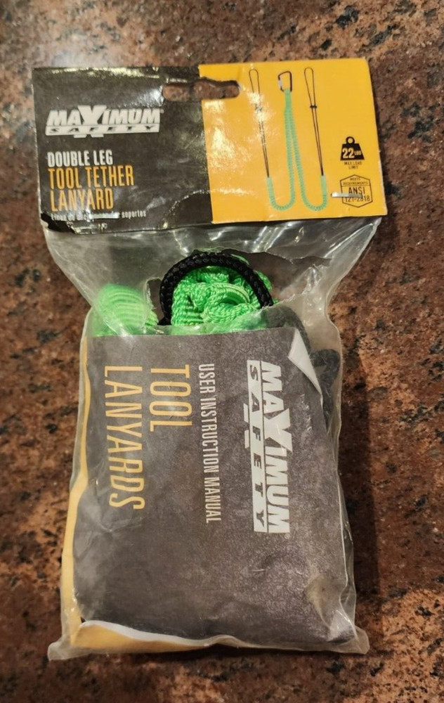 Maximum Safety MX533-100012 Hi-Vis Double Leg Tool Lanyard