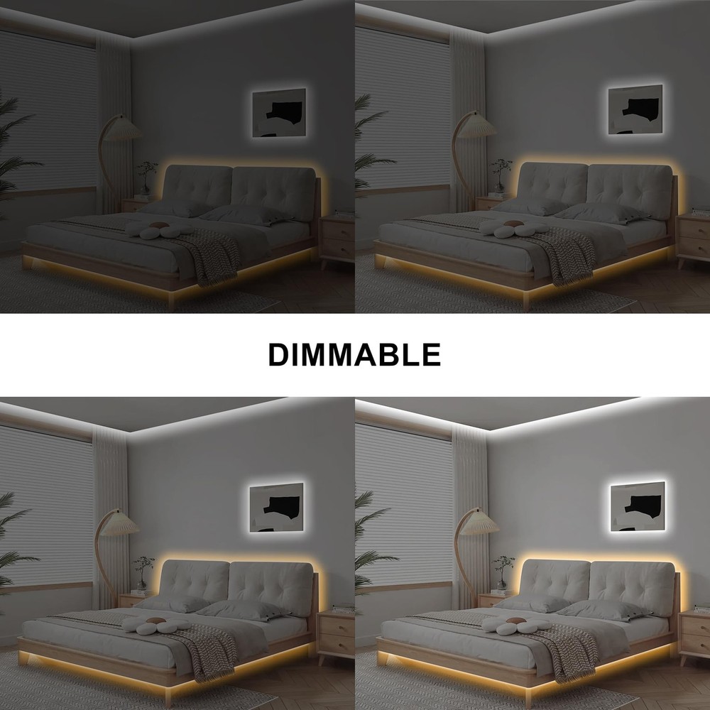 16.4ft Tunable White COB Led Strip Light with RF Remote, CRI93+ Dimmable CCT ...