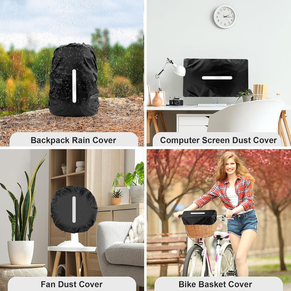 2 Pack Waterproof Rain Cover for Backpack, Reflective Rainproof Protector for An