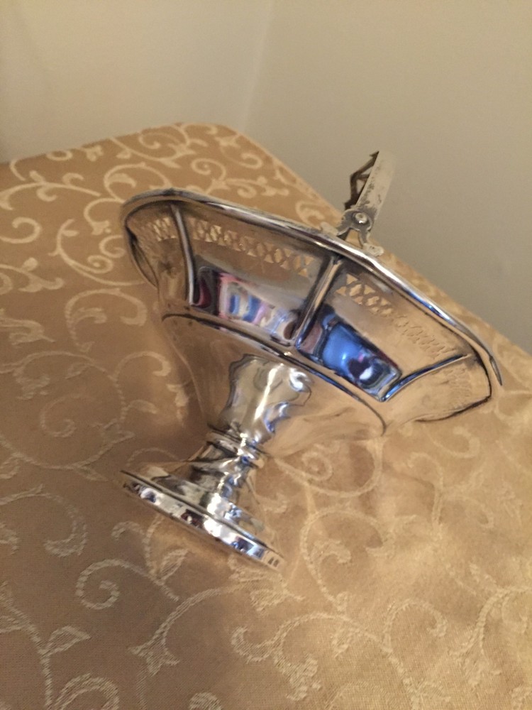 Antique Sterling Silver Basket Cement Filled Base 738 162 grams