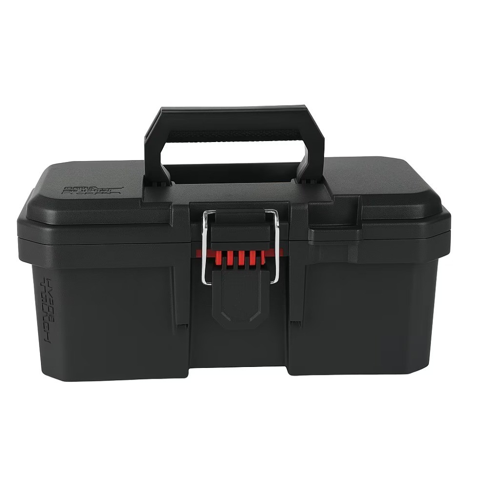 Heavy-Duty 13-Inch Resin Toolbox with Foldable Handle, Secure Storage Case with