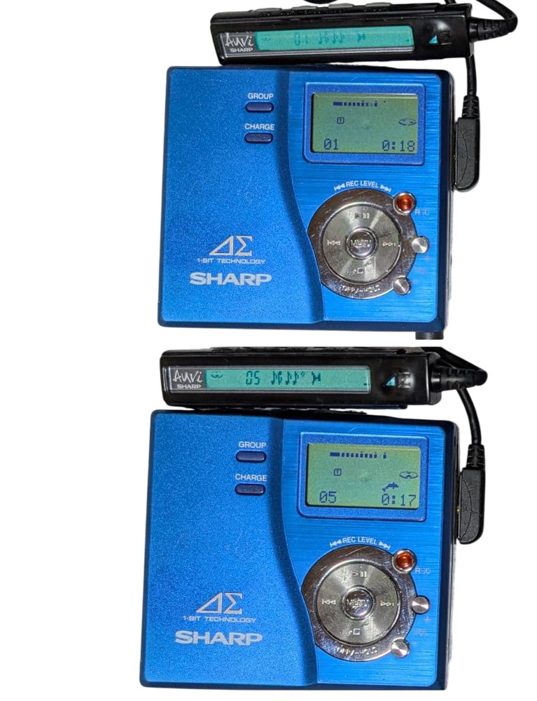 SHARP MD-DR77 Blue Portable MD Recorder Player Auvi Basic Operation Tested OK