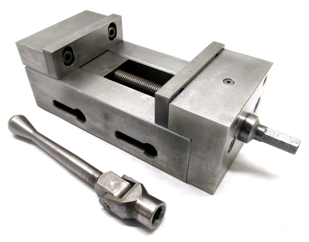 NICE! QUAD-I 6" CNC MILLING MACHINE VISE w/ JAWS & HANDLE - #1606