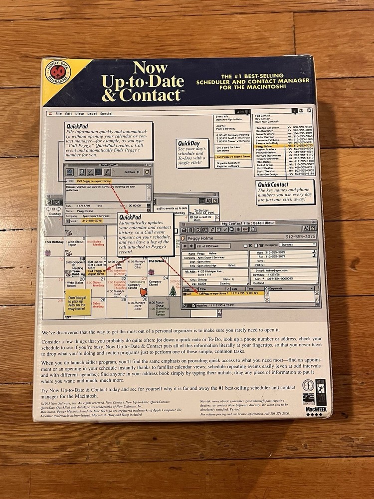 Now Up To Date & Contact Version 3.5 1995 Apple Mac OS