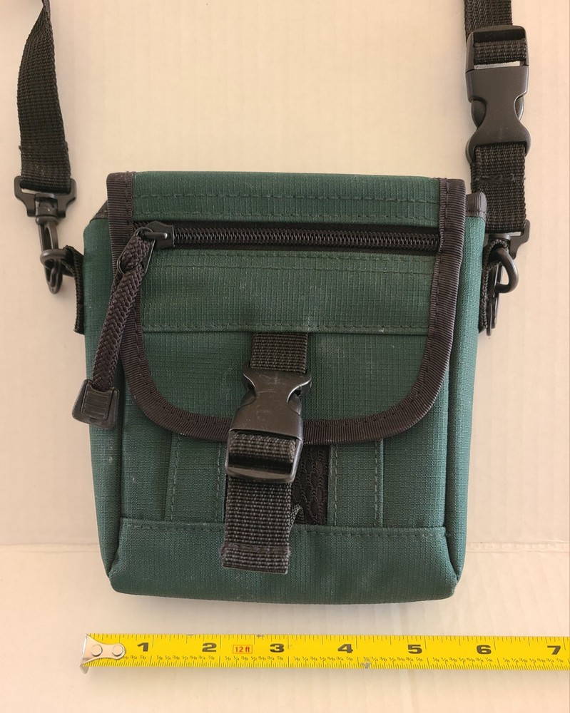 Bag- Shoulder bag- Green -3 Compartments- 6x6x2- Shoulder Strap & Belt Loop