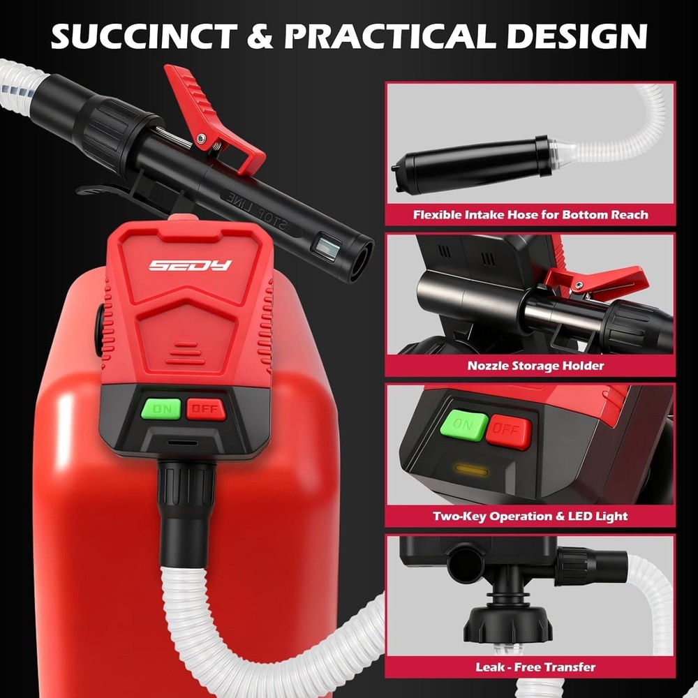 Automatic Fuel Transfer Pump with Auto-Stop Sensor(3.2 GPM), Battery...