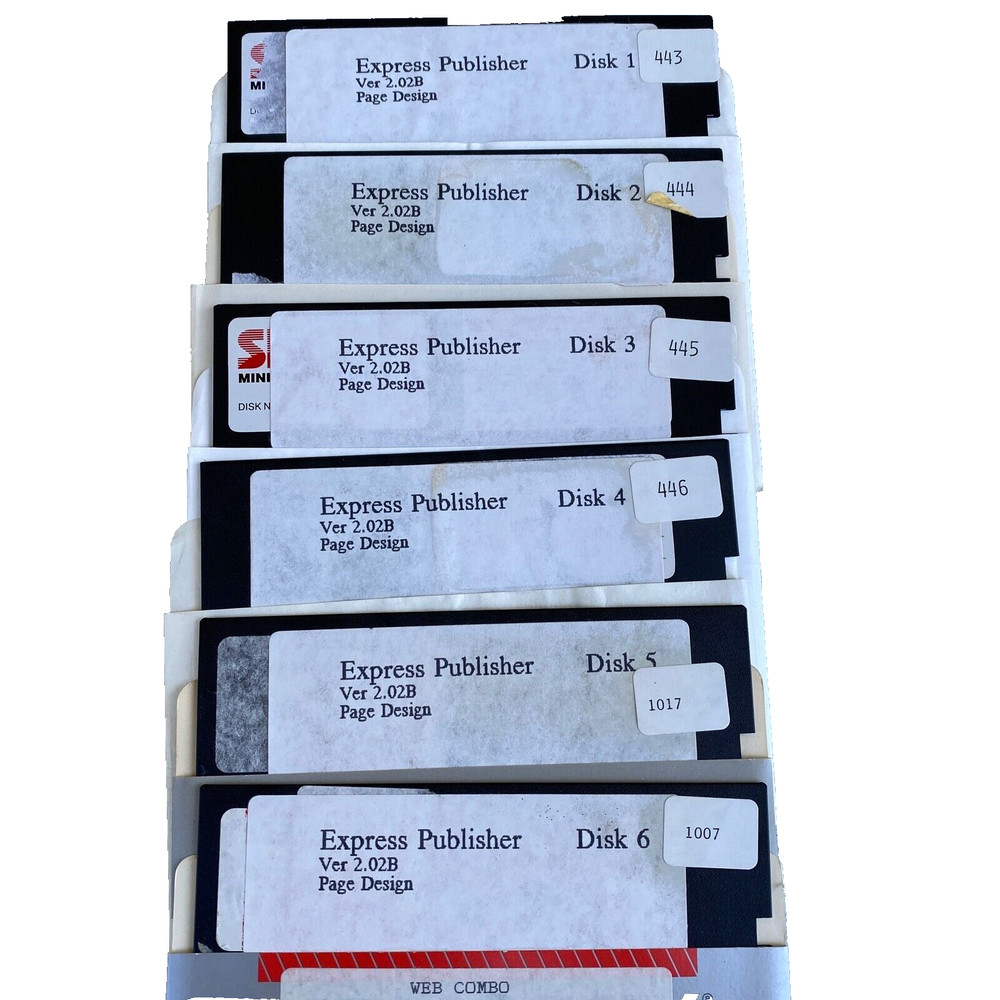 Vintage Computer 5.25” Floppy Software Express Publisher v2.02b Page Design Disk