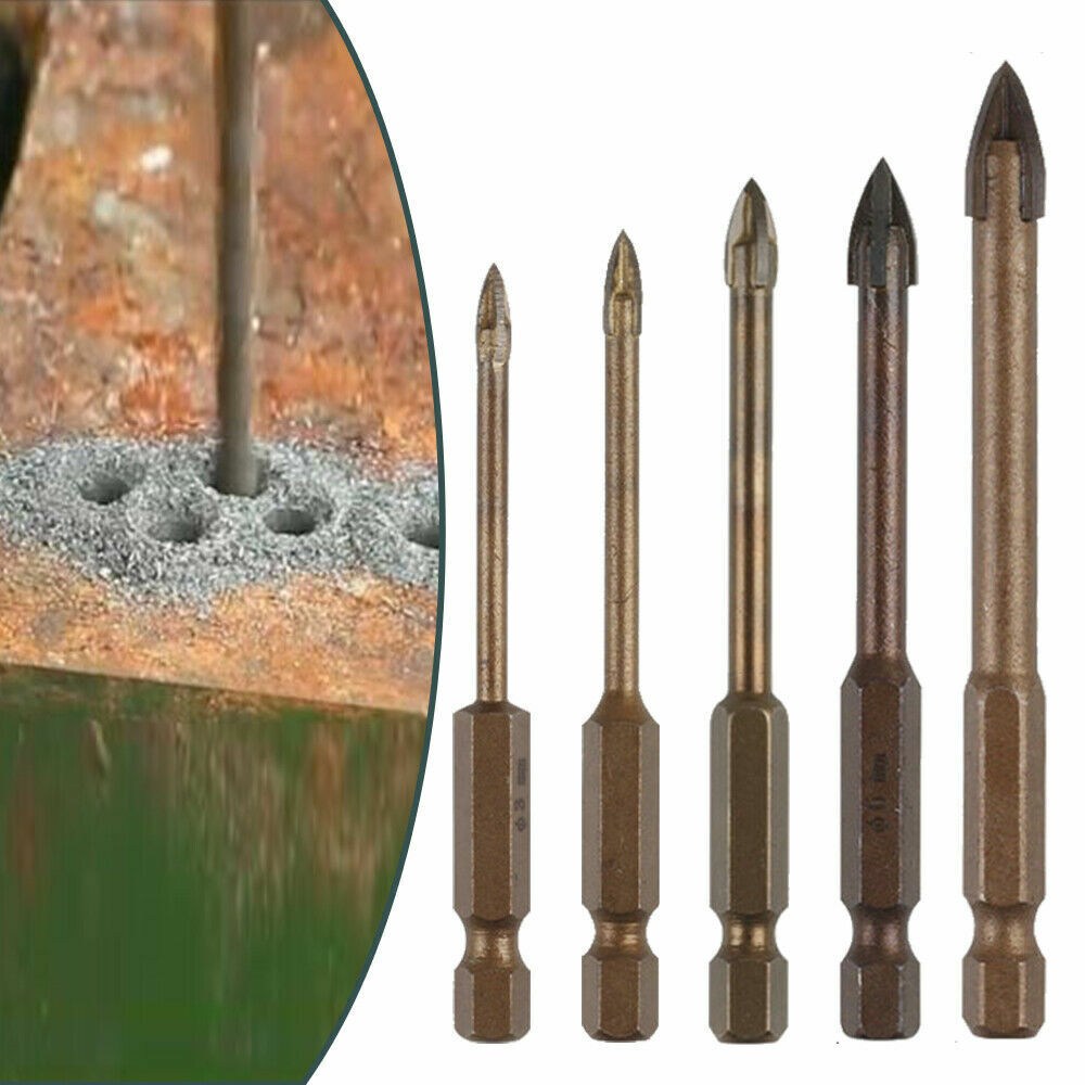 5/10PCS Efficient Drilling Tool Cross Drill Bit for Concrete Ceramic Tile Cement